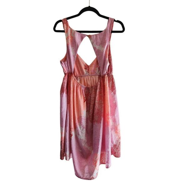 Roxy size Large coral beach dress cover up open back - Picture 2 of 7